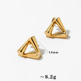 Creative triangle earrings personalized cone splicing unique design plating earrings