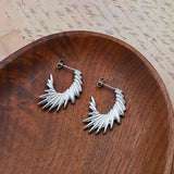 Personalized Exaggerated Feather Wings Girls Earrings Fashion Retro