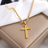 Stylish Gold - toned Cross Pendant Necklace - Customize only