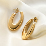 Oval Earrings U Geometric 18K Gold Earrings