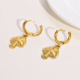 Stainless steel earrings mushroom retro literary plating 18k gold earrings