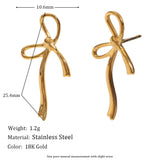 Simple personality creative earrings stainless steel 18K gold-plated irregular sweet bow earrings