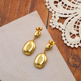 French Metallic Exaggerated Natural Drop Shape Hollow Earrings