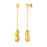 Stainless Steel Peanut Tassel Earrings Fashion Gold Earrings