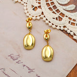 French Metallic Exaggerated Natural Drop Shape Hollow Earrings