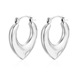 French retro style stainless steel heart earrings temperament women's 18K plated earrings