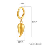 Fashion trend round stainless steel earrings water drop pendant simple fashion 18K plated earrings