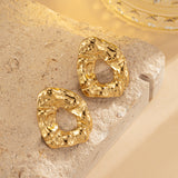 Exaggerated personalized gold-plated pleated geometric earrings atmospheric upscale sense of irregular women's earrings