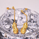 Stainless Steel Peanut Tassel Earrings Fashion Gold Earrings