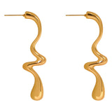 Irregular Geometric Simple Line Earrings Simple Fashion Twisted Trend Hundred Earrings