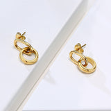 Stainless Steel Geometric Earrings Gold Color Cool Earrings