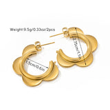 Stainless steel 18k personalized geometric earrings female European and American French inlaid diamond light luxury ear buckle earrings wholesale