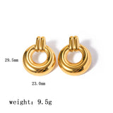 Ins style 18k gold stainless steel round rings hundred earrings wholesale