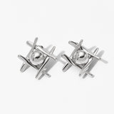 Design Tic Tac Toe Cross Circle Personalized Stainless Steel Earrings