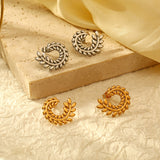 Temperament wheat ears stainless steel 18K gold-plated retro trend earrings niche design earrings