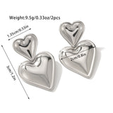 Peach heart earrings female hundred color collision love earrings