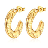 Irregular Stainless Steel Oil-Pressed Solid Earrings 18K Gold Plated Stainless Steel Earrings