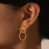 Stainless Steel Twisted Double Hoop Earrings Gold Fashion Jewelry Jewelry