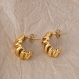 Stainless Steel Fashion Vintage Pleated Irregular Earrings