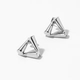 Creative triangle earrings personalized cone splicing unique design plating earrings