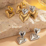 Peach heart earrings female hundred color collision love earrings