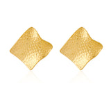 Quadrilateral Crease Stainless Steel 18K Gold Plated Irregular Geometric Women's Earrings