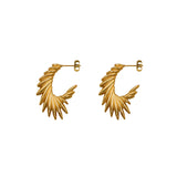 Personalized Exaggerated Feather Wings Girls Earrings Fashion Retro