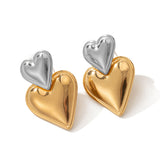 Peach heart earrings female hundred color collision love earrings