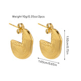 Women's Trendy Light Luxury Style 18K Earrings Geometric Stainless Steel Hollow Earrings