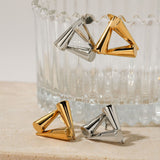 Creative triangle earrings personalized cone splicing unique design plating earrings