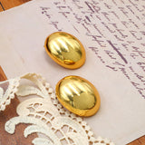 Chubby Half Round Earrings 18K Gold Plated Unisex Studs