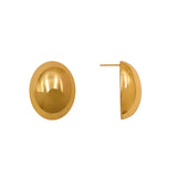 Chubby Half Round Earrings 18K Gold Plated Unisex Studs