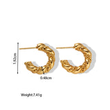 18k Gold Stainless Steel Titanium Steel V Irregular Cast Textured Earrings