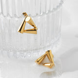 Creative triangle earrings personalized cone splicing unique design plating earrings