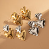 Peach heart earrings female hundred color collision love earrings