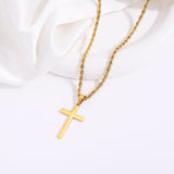 Stylish Gold - toned Cross Pendant Necklace - Customize only