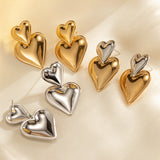 Peach heart earrings female hundred color collision love earrings