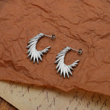 Personalized Exaggerated Feather Wings Girls Earrings Fashion Retro