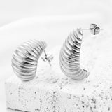 13MM 18K Gold Bread Earrings Irregular Spiral Earrings