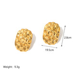 Stainless Steel 18k Gold Plated Heavy Textured Braided Stud Earrings