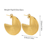 Women's Trendy Light Luxury Style 18K Earrings Geometric Stainless Steel Hollow Earrings