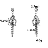 Niche minimalist stainless steel punk hip-hop hip-hop cool bungee earrings