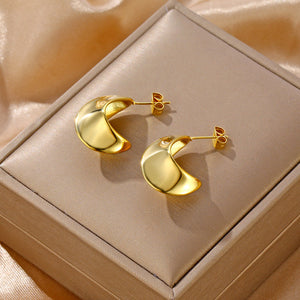 Simple Style Hollow C-shaped Earrings