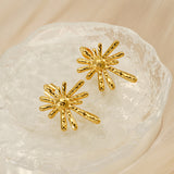 Trendy jewelry 18k gold stainless steel radiating earrings temperament fashion earrings