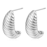 13MM 18K Gold Bread Earrings Irregular Spiral Earrings