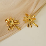 Trendy jewelry 18k gold stainless steel radiating earrings temperament fashion earrings