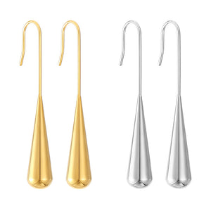 Simple stainless steel drop earrings literary women's irregular earrings