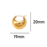 Stainless steel niche personalized retro C-shaped ball earrings women's 18K gold earrings earrings ear buckle