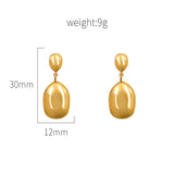 French Metallic Exaggerated Natural Drop Shape Hollow Earrings