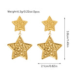 Women's Trendy Light Luxury Style 18K Earrings Geometric Stainless Steel Hollow Earrings